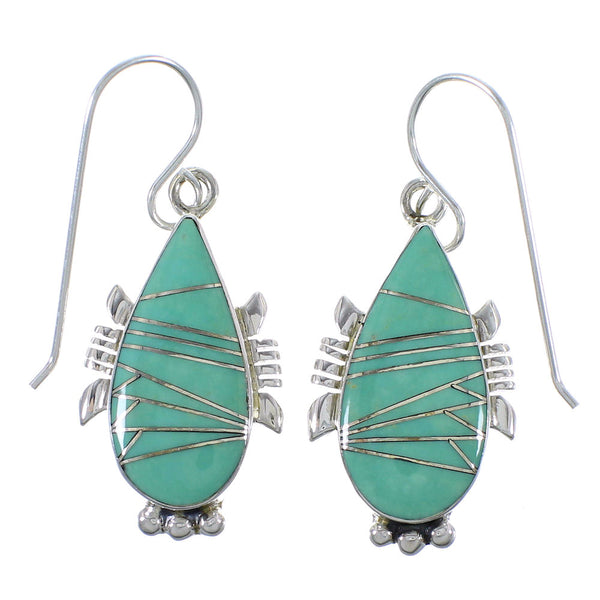 Silver Turquoise Hook Dangle Earring CX45518